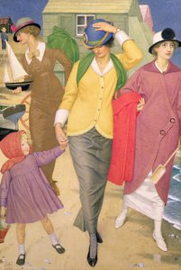 Längs stranden, 1914 (tempera på siden)